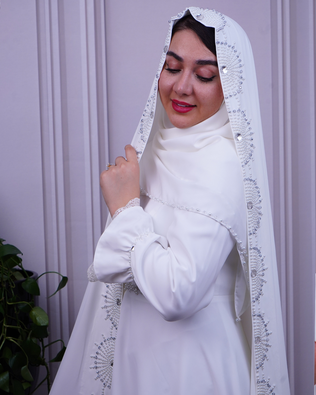 چادر عقد محضر مدل خورشید